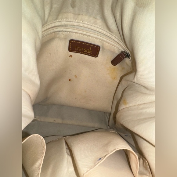 The Sak Sequoia Crochet Cream Rose Gold Hobo Elegant Shoulder Bag Bohemian Boho - Picture 10 of 16